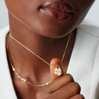 Ripple Tear Drop Pendant Gold